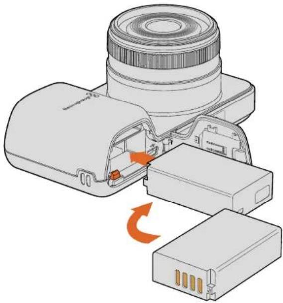 Blackmagic Design Micro Cinema Camera - Colocación de la batería y alimentación en el modelo Blackmagic Pocket Cinema Camera - 1