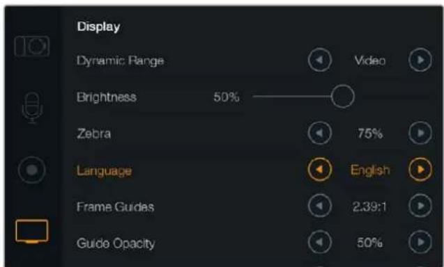 Blackmagic Design Micro Cinema Camera - Language - 1