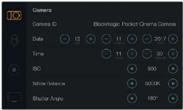 Blackmagic Design Micro Cinema Camera - Kamera Ayarları - 1
