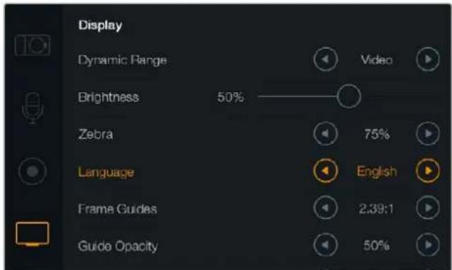 Blackmagic Design Micro Cinema Camera - 言語(Language) - 1