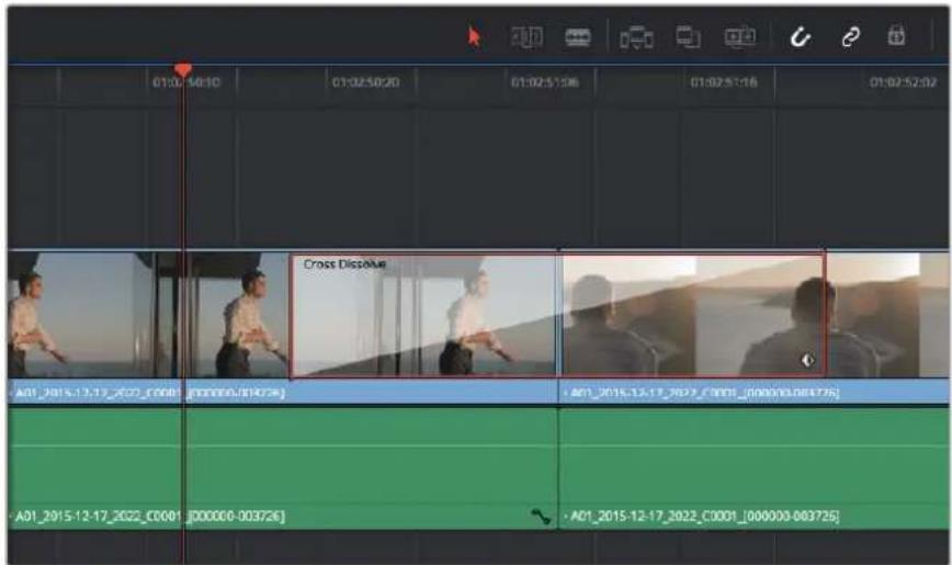 Blackmagic Design Micro Cinema Camera - 在两个片段 之间添加叠化 转场步骤 如下: - 1