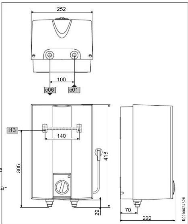 STIEBEL ELTRON UFP 5 h - Dimensions and connections - 1