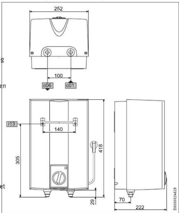 STIEBEL ELTRON UFP 5 h - Afmetingen en aansluitingen - 1