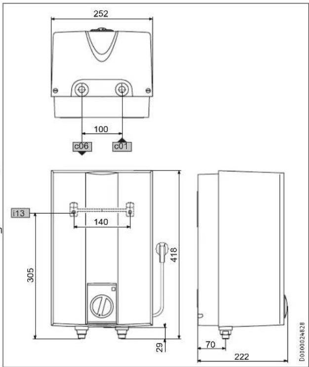 STIEBEL ELTRON UFP 5 h - Maße und Anschlüsse - 1