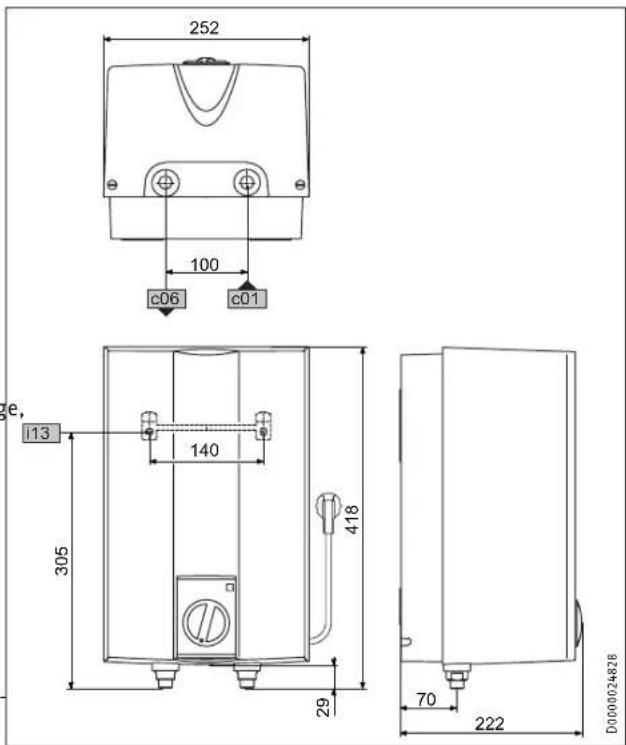 STIEBEL ELTRON UFP 5 h - Cotes et raccordements - 1