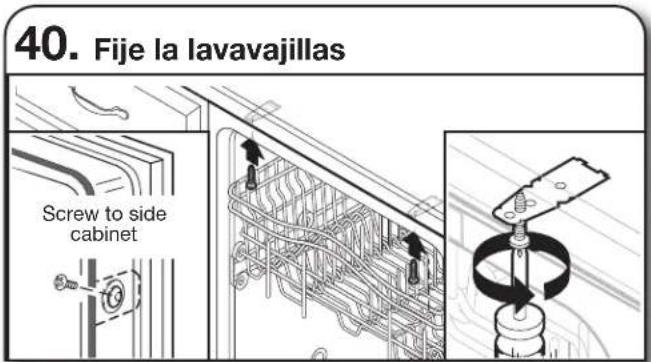KITCHENAID KDPM804KPS - ASEGURE LA LAVAVAJILLAS EN LA ABERTURA DEL GABINETE - 2