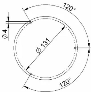 120° Ø4 Ø 131 120°