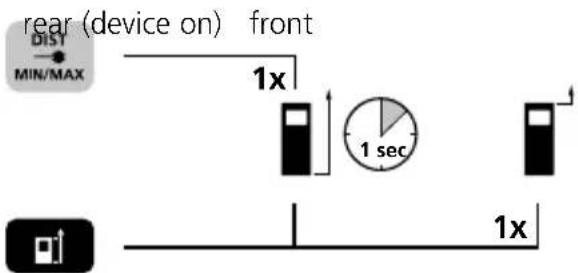 Laserliner DistanceMaster Compact Plus - Change measurement point (reference): - 1