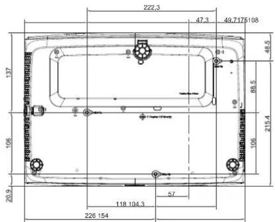 BENQ W2700i - Diagramme d'installation du montage mural/au plafond - 1