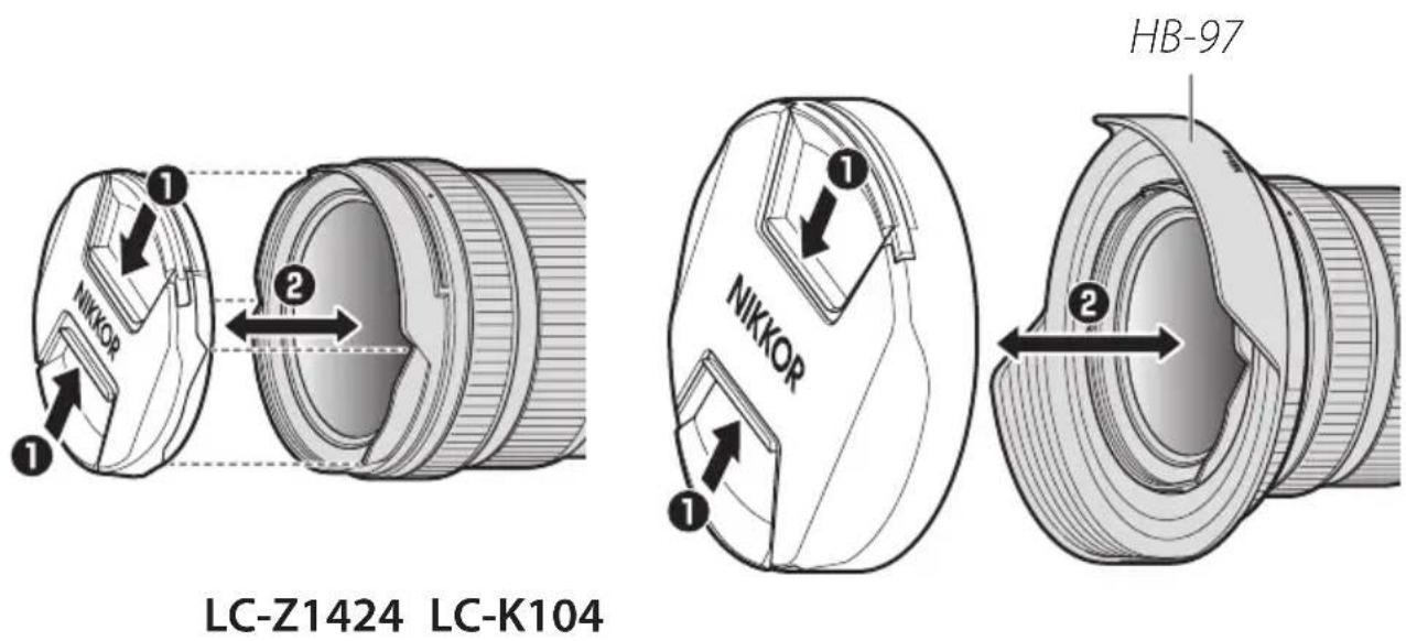NIKON NIKKOR Z 1424mm f2.8 S - Fixation et retrait du bouchon avant d'objectif - 1
