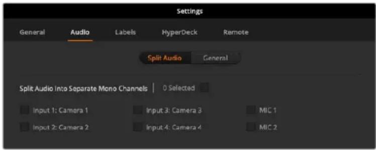 Blackmagic Design ATEM mini Pro ISO - Einstellen des Ein- und Ausgabeverhaltens für Audio - 1