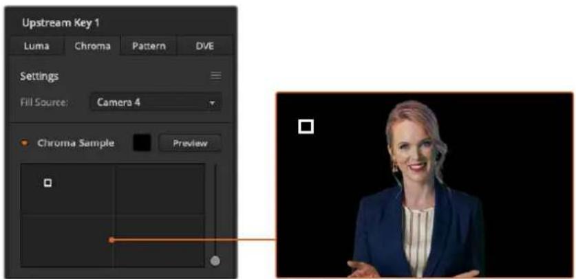 Blackmagic Design ATEM mini Pro ISO - 高度なキーヤーを使用したリアルなクロマキーの設定: - 2