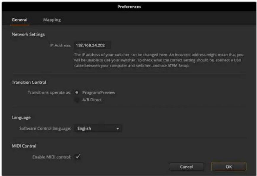 Blackmagic Design ATEM mini Pro ISO - Para cambiar el idioma: - 1
