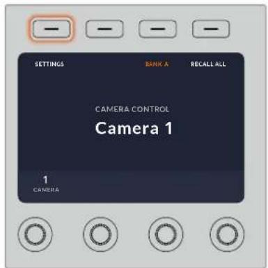 SETTINGS BANK A RECALL ALL CAMERA CONTROL Camera 1 1 CAMERA