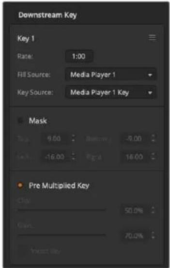 Blackmagic Design ATEM mini Pro ISO - To set up a luma/linear key on downstream keyer in ATEM Software Control: - 1