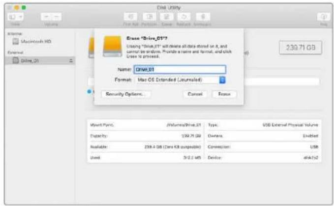 Blackmagic Design ATEM mini Pro ISO - Cómo formatear soportes de almacenamiento en equipos Mac - 1