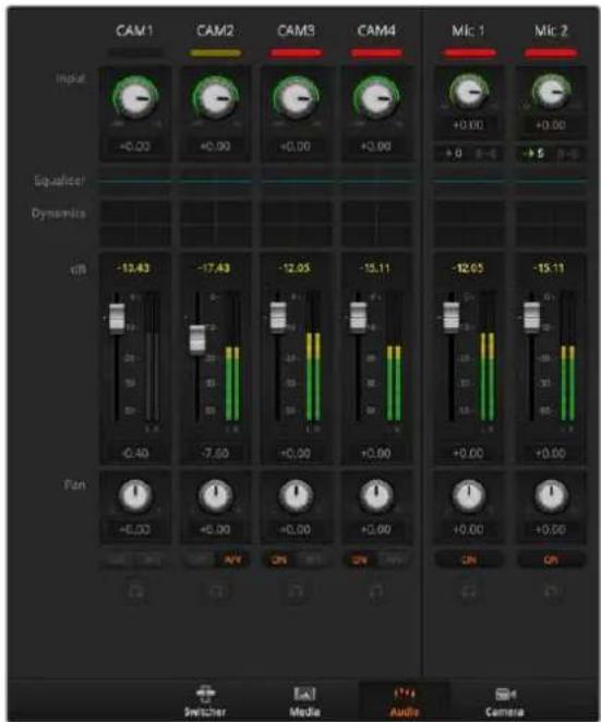 Blackmagic Design ATEM mini Pro ISO - オーディオミキサー・コントロールパネルの接 続 - 1