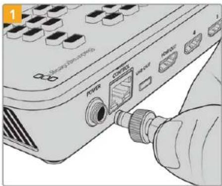 Blackmagic Design ATEM mini Pro ISO - Conexión del cable de alimentación - 1