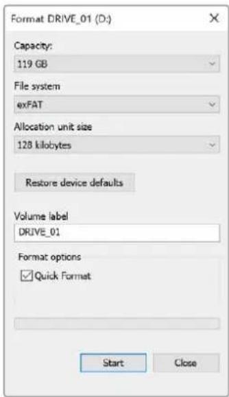 Blackmagic Design ATEM mini Pro ISO - Formater un support sur un ordinateur Windows - 1