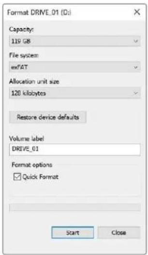 Blackmagic Design ATEM mini Pro ISO - Preparación de soportes en Windows - 1