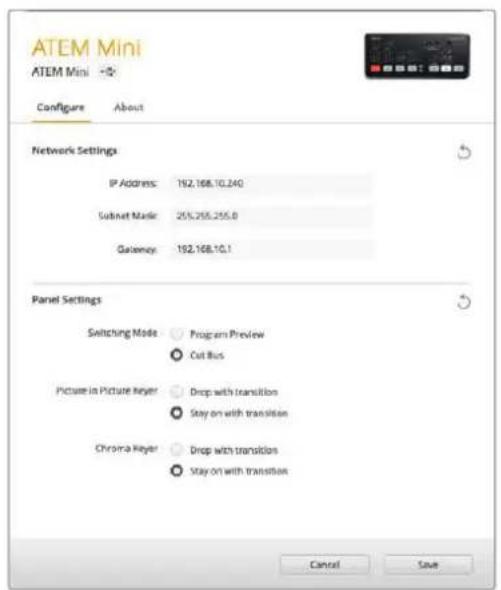 Blackmagic Design ATEM mini Pro ISO - Konfigurationsseite - 1