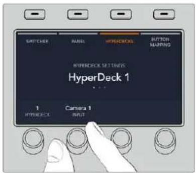 GRIPTCHER PANEL HYPERECKS BUTTON HYPERECK SETTENS: HyperDeck 1 1 Camera 1 HYPERECK INPUT