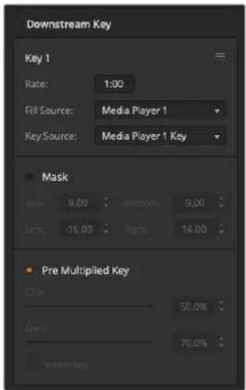Blackmagic Design ATEM mini Pro ISO - Einrichten eines Luma/Linear-Keys für den Downstream Keyer in ATEM Software Control: - 1