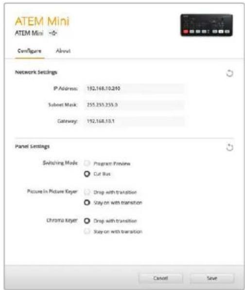 Blackmagic Design ATEM mini Pro ISO - Ändern der Netzwerkeinstellungen des ATEM Mini - 1