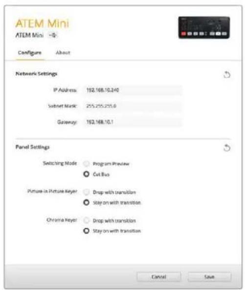 Blackmagic Design ATEM mini Pro ISO - パネル設定 - 1