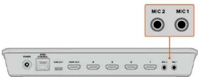 Blackmagic Design ATEM mini Pro ISO - Conexión de un micrófono - 2