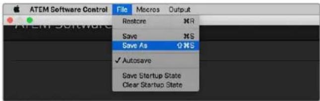 Blackmagic Design ATEM mini Pro ISO - Saving and Restoring Switcher Settings - 1