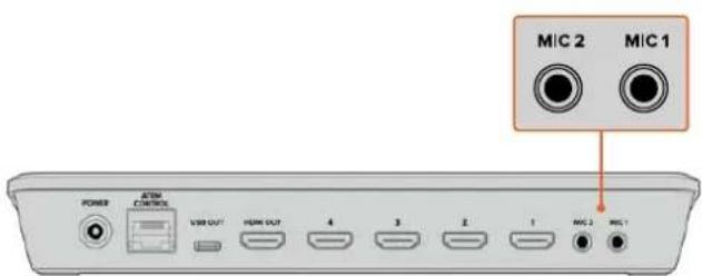 Blackmagic Design ATEM mini Pro ISO - Connect a Microphone - 2