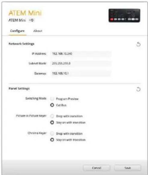 Blackmagic Design ATEM mini Pro ISO - 控制面板设置 - 1