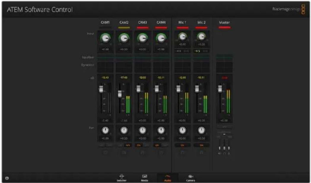 Blackmagic Design ATEM mini Pro ISO - Fairlightオーディオコントロールでオーディオミックスの調整 - 1