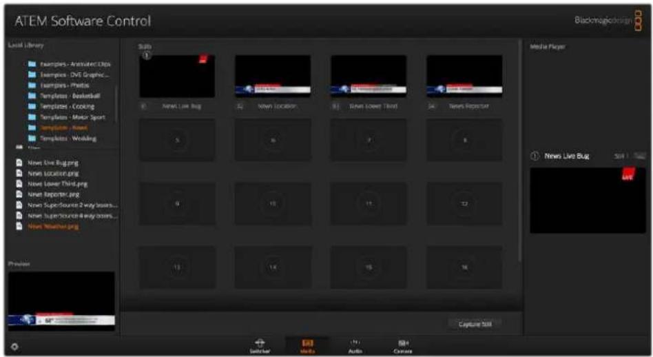 Blackmagic Design ATEM mini Pro ISO - Utiliser la page Média - 1