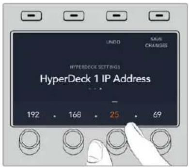 UNID SANS CHANGES HYPERDECK SETTINGS HyperDeck 1 IP Address 192 168 25 69