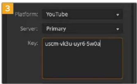 Blackmagic Design ATEM mini Pro ISO - Configurer les paramètres pour YouTube Studio : - 10