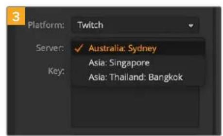 Blackmagic Design ATEM mini Pro ISO - Twitch の 設 定 を コン フィギュレ ー ション する: - 8