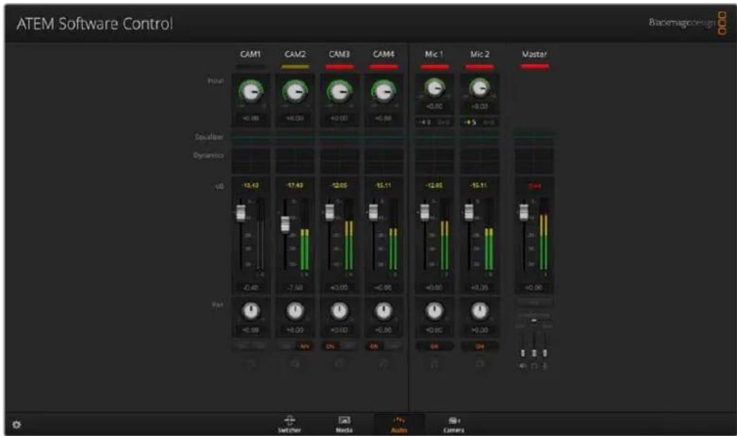 Blackmagic Design ATEM mini Pro ISO - Gestalten Ihres Audiomixes mit erweiterten Fairlight Bedienelementen - 1