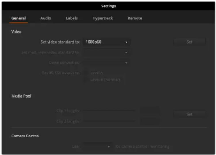 Blackmagic Design ATEM mini Pro ISO - Modifier les paramètres du mélangeur - 1
