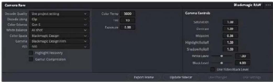 Blackmagic Design Pocket Cinema Camera 6K - Clip Settings for Blackmagic RAW - 1