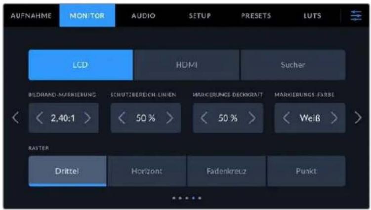 Blackmagic Design Pocket Cinema Camera 6K - MONITORING-Einstellungen Seite 4 - 1