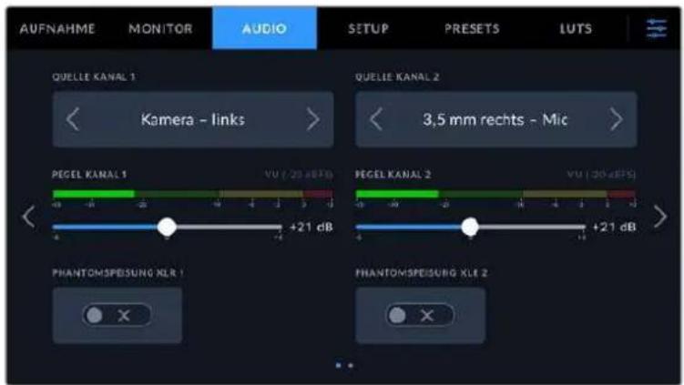 Blackmagic Design Pocket Cinema Camera 6K - AUDIO-Einstellungen Seite 1 - 1