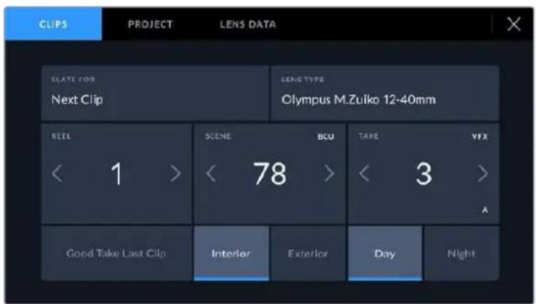 Blackmagic Design Pocket Cinema Camera 6K - 'Clip' metadata - 1