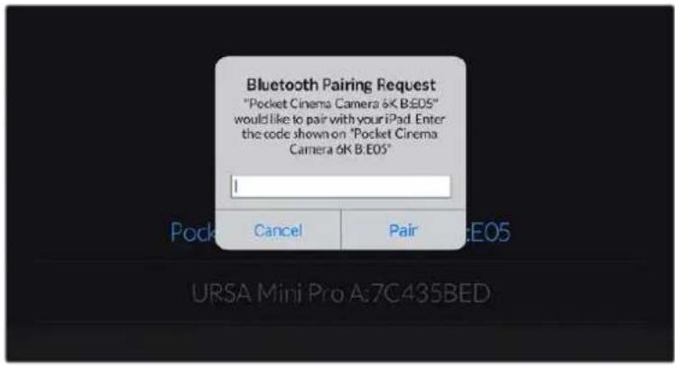 Blackmagic Design Pocket Cinema Camera 6K - Para vincular la CAMERA a un iPad por primera vez: - 2