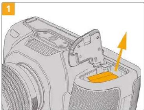 Blackmagic Design Pocket Cinema Camera 6K - So bringen Sie einen Blackmagic Pocket Camera Battery Grip an: - 1