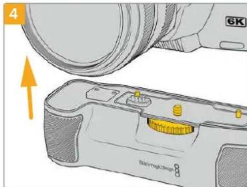Blackmagic Design Pocket Cinema Camera 6K - Attaching Blackmagic Pocket Camera Battery Pro Grip - 4