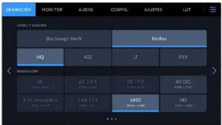 Blackmagic Design Pocket Cinema Camera 6K - Ajustes de grabación 1 - 1