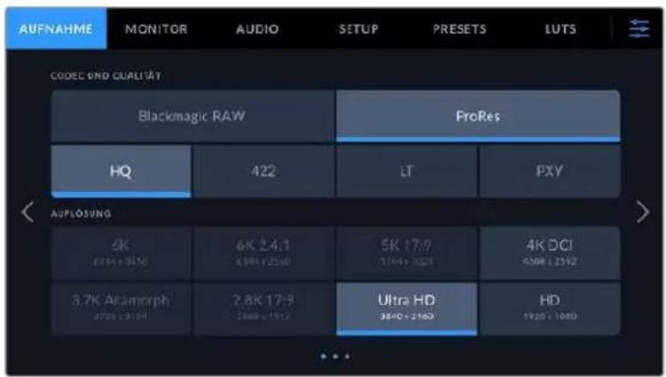 Blackmagic Design Pocket Cinema Camera 6K - AUFNAHME-Einstellungen Seite 1 - 1