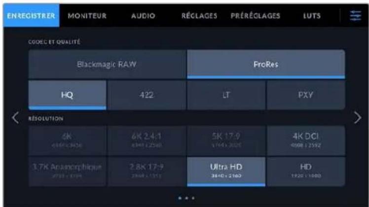 Blackmagic Design Pocket Cinema Camera 6K - Onglet Enregister - Page 1 - 1